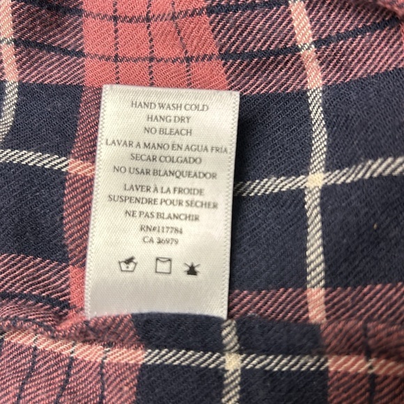 Rails Andie Button Down Shirt In Rose Indigo‎ Plaid Ruffle Collar Casual XS - Picture 16 of 17
